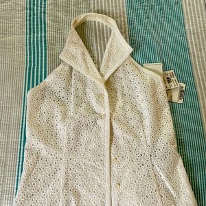 White Eyelet Halter Doncaster